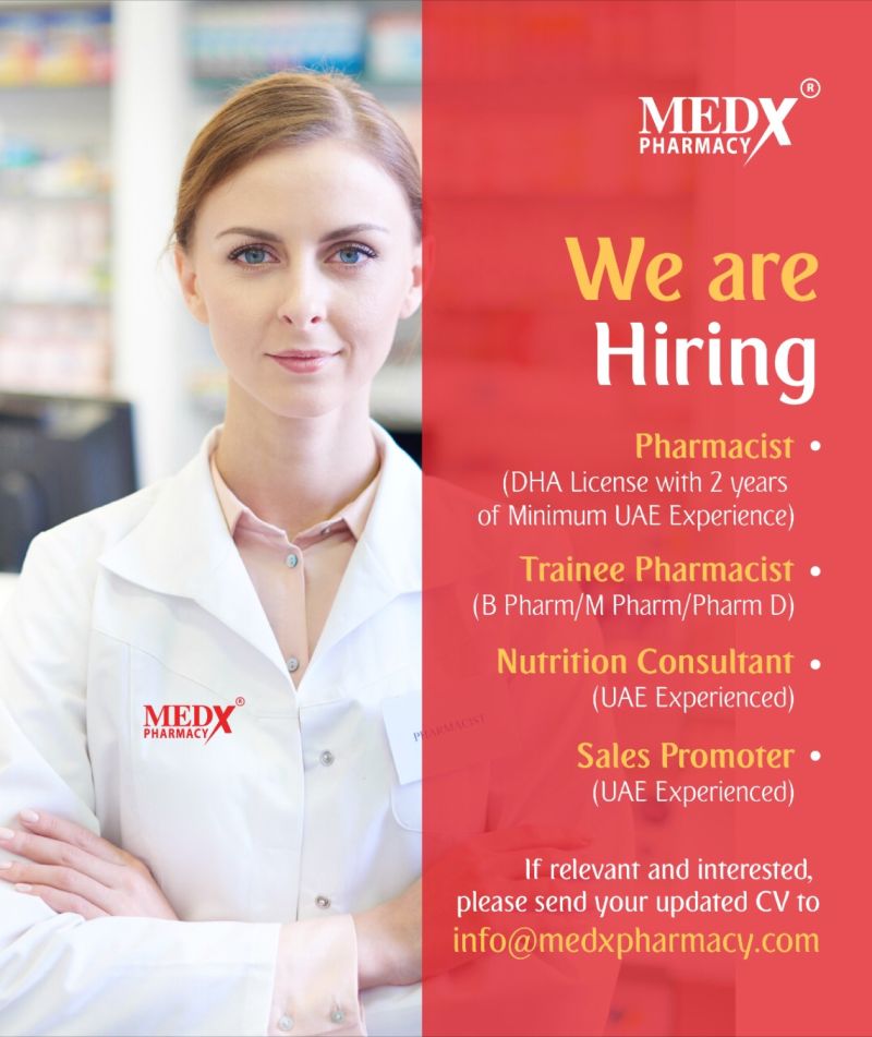 Medx Pharmacy Latest Job Openings Uae Pharmacy Jobs 2023