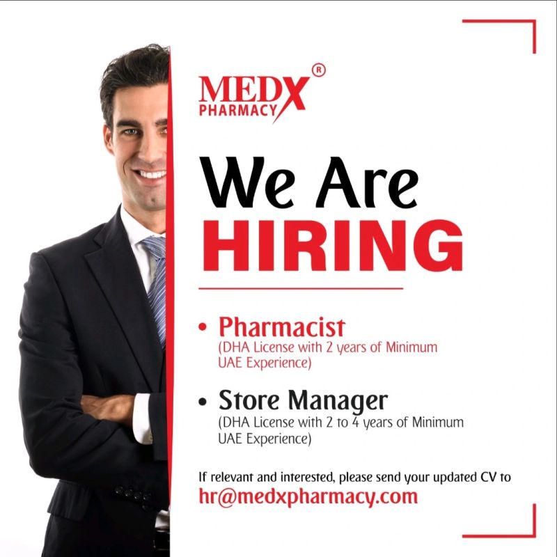 Medx Pharmacy Latest Job Openings Uae Pharmacy Jobs 2023